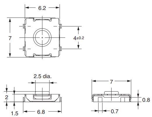 Chart - Omron Electronics B3SE Ultra-Thin Tactile Switches